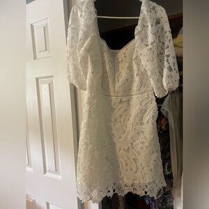 White Lace Mini Dress